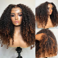 Pre-Styled Layered Ombre Brown Human Hair Wig
