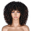 Short Afro Kinky Curly Wig With Bangs