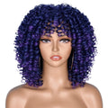 Short Afro Kinky Curly Wig With Bangs