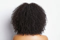 Natural Brown Afro Kinky Curly Human Hair Wig with Bangs