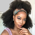 Afro Kinky Curly Human Hair Headband Wig