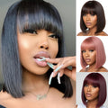 Brazilian Remy Human Hair Bob Wig with Bangs