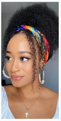 Afro Kinky Curly Human Hair Headband Wig