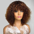 Jerry Curly Short Pixie Bob Cut Human Hair Wig With Bangs