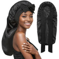 Long Satin Sleep Bonnet for Straight Curly Hair, Extra Large Hair Bonnets for Dreadlock And Braids