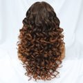 Synthetic Curly Lace Frontal Wigs With Bangs