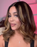 Ombre Silver Grey Synthetic Pre Plucked Wig