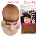 2Pcs Hair Cap Net Mesh For Weave Black Brown Stretch Mesh Wig Caps For Making Wigs Free Size Hairnets Caps