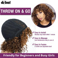 Ombre Water Wave Short Bob Wig With Bangs