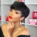 Pixie Cut Human Hair Wig With Bangs