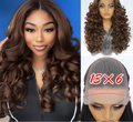 Synthetic Curly Lace Frontal Wigs With Bangs