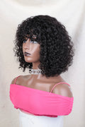 Jerry Curly Short Pixie Bob Cut Human Hair Wig With Bangs