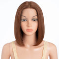 Highlight Brown Long Pixie Straight Bob