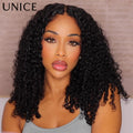 UNice Curly Human Hair Wig With Finger Coil Ends