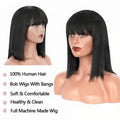 Brazilian Remy Human Hair Bob Wig with Bangs