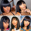 Brazilian Remy Human Hair Bob Wig with Bangs