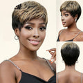 Brown Straight Human Hair Wig With Bangs