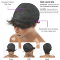 Pixie Cut Human Hair Wig With Bangs