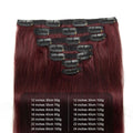 Burgundy Brazilian Remy Straight Hair Clip Hair Extensions