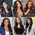 V Part Human Hair Body Wave Wig