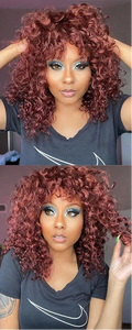 Jerry Curly Short Pixie Bob Cut Human Hair Wig With Bangs