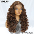 Synthetic Curly Lace Frontal Wigs With Bangs