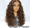Synthetic Curly Lace Frontal Wigs With Bangs