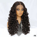 Synthetic Curly Lace Frontal Wigs With Bangs