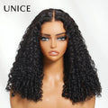 UNice Curly Human Hair Wig With Finger Coil Ends