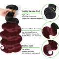 Brazilian Burgundy Human Hair Weave Bundles