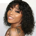 Jerry Curly Short Pixie Bob Cut Human Hair Wig With Bangs