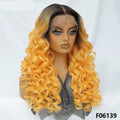 Synthetic Curly Lace Frontal Wigs With Bangs
