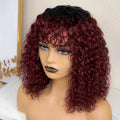Jerry Curly Short Pixie Bob Cut Human Hair Wig With Bangs