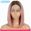 Highlight Brown Long Pixie Straight Bob