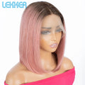 Highlight Brown Long Pixie Straight Bob