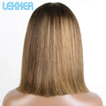 Highlight Brown Long Pixie Straight Bob