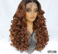 Synthetic Curly Lace Frontal Wigs With Bangs