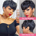 Pixie Cut Human Hair Wig With Bangs