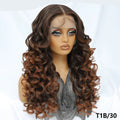 Synthetic Curly Lace Frontal Wigs With Bangs
