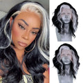 Ombre Silver Grey Synthetic Pre Plucked Wig