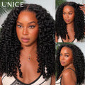 UNice Curly Human Hair Wig With Finger Coil Ends