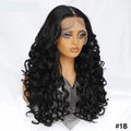 Synthetic Curly Lace Frontal Wigs With Bangs