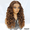 Synthetic Curly Lace Frontal Wigs With Bangs