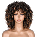 Short Afro Kinky Curly Wig With Bangs