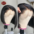 Short Bob Lace Straight Human Hair Wig with Pre-Plucked Baby Hair