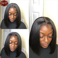Short Bob Lace Straight Human Hair Wig with Pre-Plucked Baby Hair