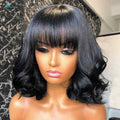 Wavy Bob Wig with Bang - Human Hair 100% Brazilian