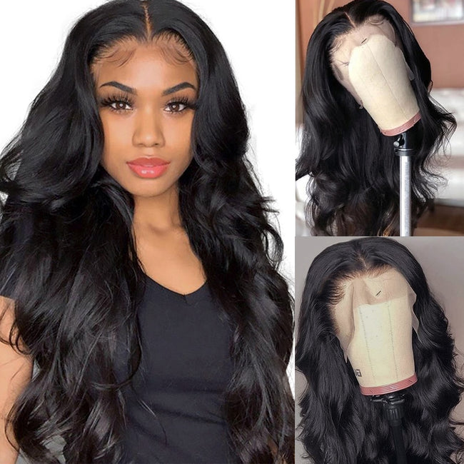 100% Brazilian Body Wave HD Lace Front Pre-plucked Wig (up to 32in)