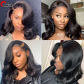 Brazilian Body Wave Bob cut Lace Front Wig, Pre-plucked With Baby Hair