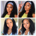 Brazilian Curly Hair Wig with Headband - 100% Human Hair